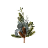 Everlands Modern Spray with Silver Leaves and Pinecones 50cm